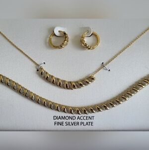 Macy's Diamond Accent Necklace Bracelet Earring